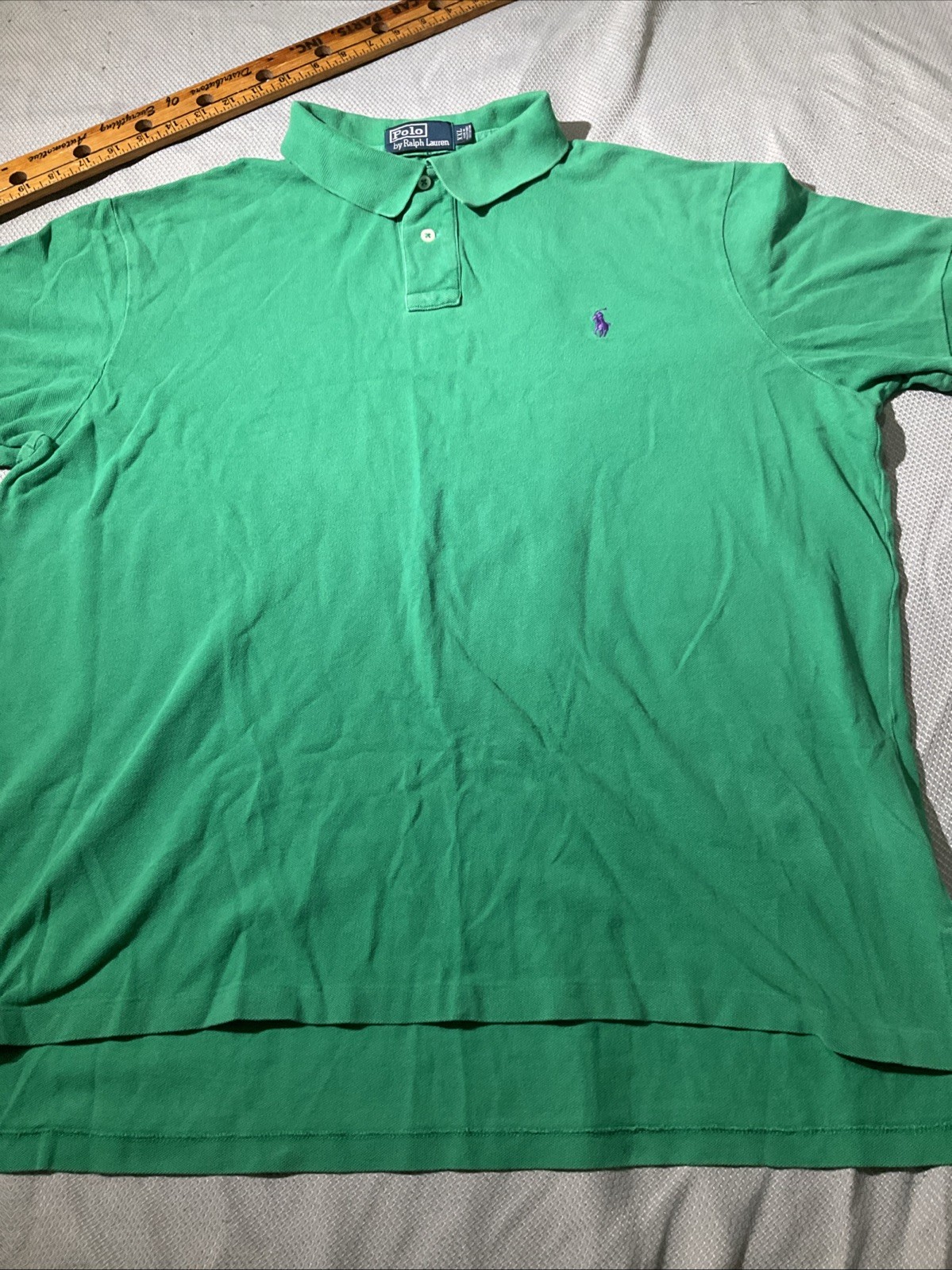 Ralph Lauren Camicia Uomo 2XL XXL Verde Pony Logo Polo Bottone Preppy Casual