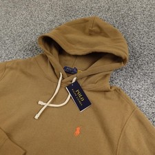 NEW Polo Ralph Lauren Hoodie Mens M Brown Tan Pullover Sweatshirt Sweater Pony