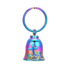 Bell Cremation Keychain for Ashes Holder Cross Motorcycle Keychain-colorful