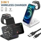 Foldable 3 in 1 Wireless Charger Dock Fast Charging Station For iPhone & Android
