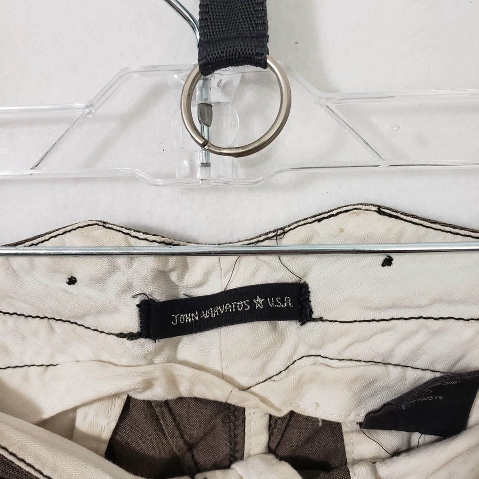 John Varvatos 裤子男式 32x28 橄榄棉/羊毛吊带纽扣 — 第 2/4 张图片