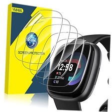 6 Pack Compatible for Fitbit Versa 4 / Versa 3 Screen Protector, Fitbit