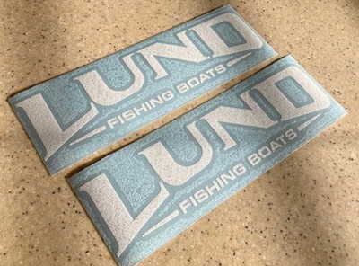 Lund Vintage Fishing Boat Decals 9'' Vinyl 2-Pak FREE SHIP + Free Fish Decal!