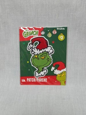 The Grinch Santa Hat Smirk Iron-On Embroidered Patch Simplicity By Design