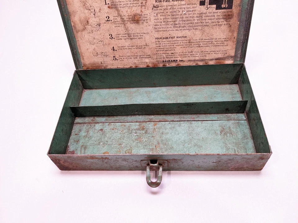 Napa Balkamp Metal Tool Box for Klik-Fast Riveter Green Tool Storage - Image 3 of 4