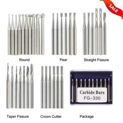 POPDENT Dental Burs FG 330 557 4 6 Carbide Burr Friction Grip Round Pear High Speed