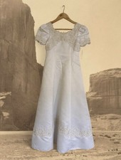Santa Monica White Lace Trim Beaded Dress First Communion/Flower Girl 10