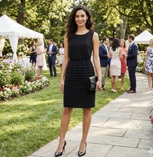 Calvin Klein Little Black Dress Size 10 Sheath Sleeveless Career Cocktail