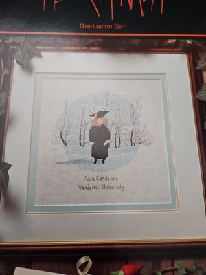 P Buckley Moss Cross Stitch Pattern Graduation Girl  123