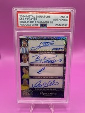 2024 Metal Signatures 8 Purple Shimmer Messi Ronaldo Nazario Ibra Auto PSA 1/1