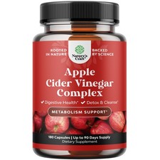 Cleansing Apple Cider Vinegar Capsules - ACV Deep Cleanse and Detox Pills 180ct