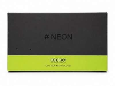 Docolor #NEON 10 Piece Makeup Brush Set New Sealed