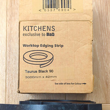 B&Q Taurus Black 90 Worktop Edging Strip Textured Laminate 2380mm x 42mm