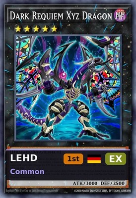 Finsterer Requiem-Xyz-Drache LEHD-C34 1st Edition EX DE Yu-Gi-Oh