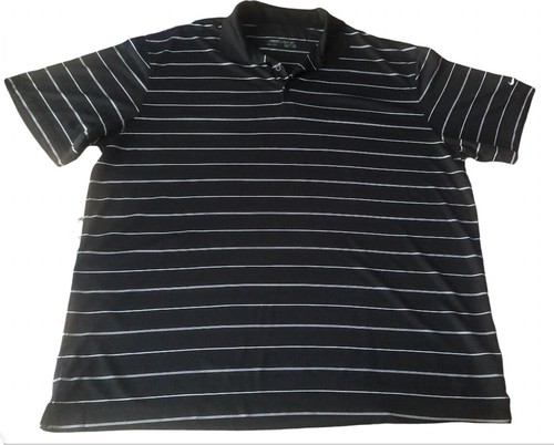 Nike Golf Mens Polo Shirt XXL Black Striped DriFit Tour Performance Top