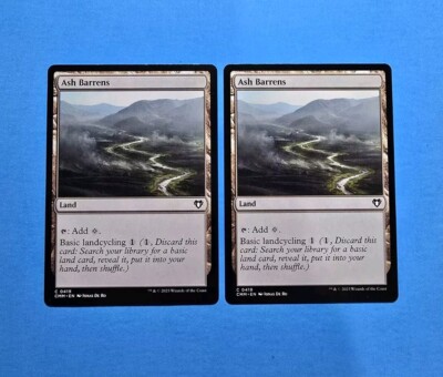 2x Ash Barrens Commander Masters 2023 Mtg Magic Card Colorless Land 419