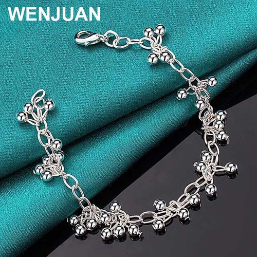 925 Sterling Silver Beaded Bracelet for Women - Dainty Chain Charm Jewelry Gift - Picture 7 of 17