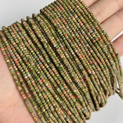 Cuentas rondelle facetadas de cuarzo ópalo amatistas naturales de 2x3 mm para hacer joyas - Imagen 23 de 47