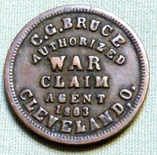 Rare 1863 Civil War Token C. G. Bruce War Claim Agent, Ohio - Lot 380