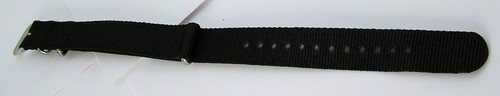 18mm One Piece Pass Thru Ballistic Military Style Watch Bands Nylon Black Color - Picture 4 of 4