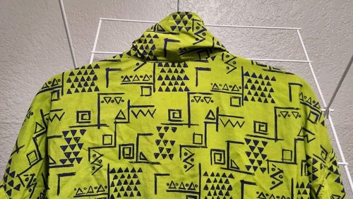 Kway 1/2 Zip Anorak Windbreaker Jacke Medium Neon Grün Violett Aztec Southwest - Bild 18 von 23