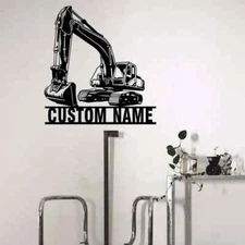 Custom Metal Excavator Sign,Personalized Excavator Driver Name Sign