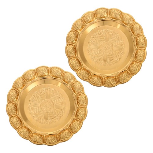 2 Pcs Golden Wices Mought Storage Teller Vintage Dekoratives Tablett - Bild 12 von 12