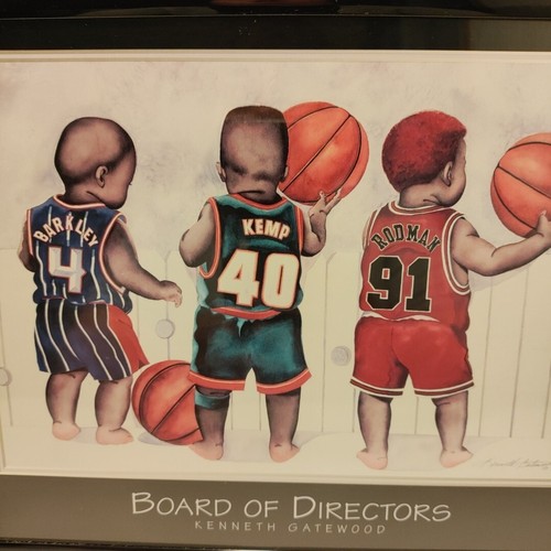 NBA Barkley Kemp & Rodman Board Of Directors Print Kenneth Gatewood 8x10 Framed - Picture 2 of 8