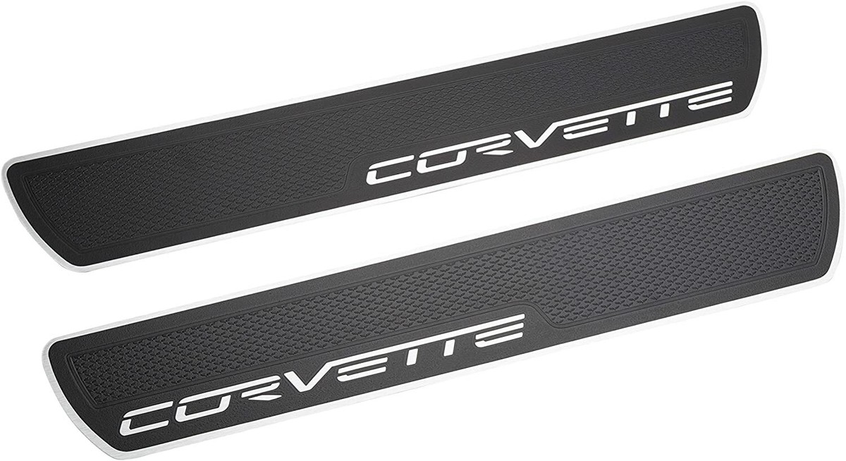 2005-2013 OEM GM C6 Brushed - Aluminum Door Sill Plates Z06 ZO6