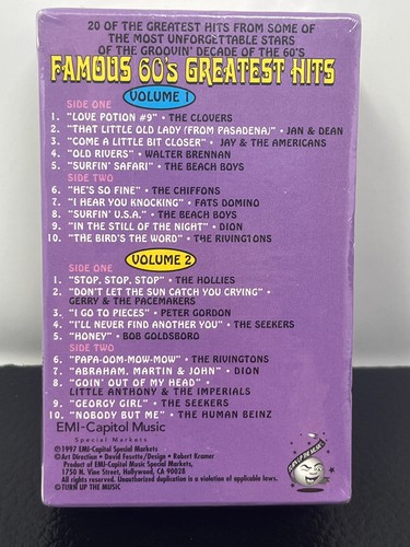 DREW'S FAMOUS 60's GREATEST HITS 2 VOLUME CASSETTE TAPES - SEALED ! - Picture 4 of 6
