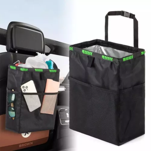Universal Auto Car Waterproof Trash Bag Litter Bin Can Garbage Storage Organizer