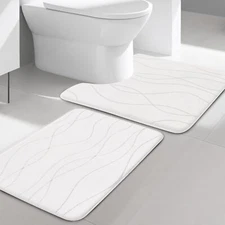 Memory Foam Bathroom Rug Sets 2 Piece Ultra Absorbent Bath Mat for Bathroom -...