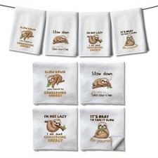 1set 4pcs 4 styles Microfiber Cleaning Cloth Kitchen Dishcloths Sloth 600x400mm
