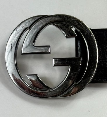 Gucci Web Green/Red Stripe GG Interlocking Men Leather Belt Size 