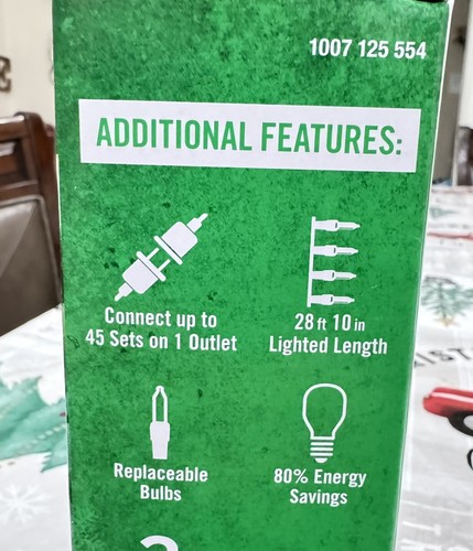 HOME ACCENTS 100 LIGHT 29.5 ft LED WARM WHITE MINI LED Lights on Green Wire - Bild 2 von 8