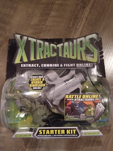 BRAND NEW! XTRACTAURS STARTER KIT, GUN + TREX FIGURE + Compact Disk