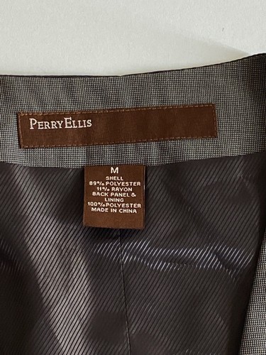 Perry Ellis Grayish Poly Button Vest Medium M VEST - Picture 4 of 5