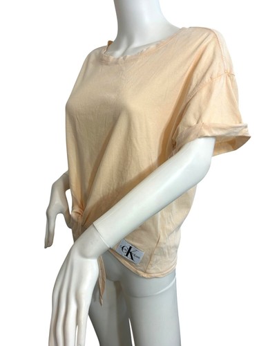Calvin Klein Jeans Women’s Top T-Shirt M Peach Short Sleeve Round Neck Casual - Picture 2 of 10