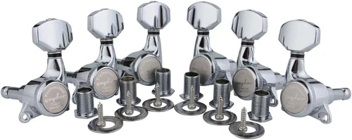 Guitar Locking Tuners (3L + 3R Handed) - 1:18 Ratio Lock String Tuning Key Pegs 