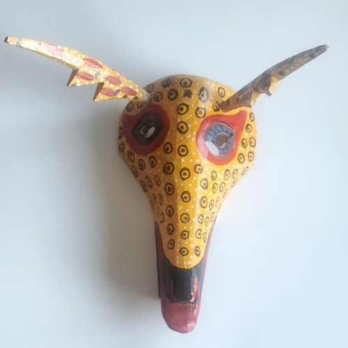 Handcarved Deer Mask Latin American Folk Art - Picture 3 of 6
