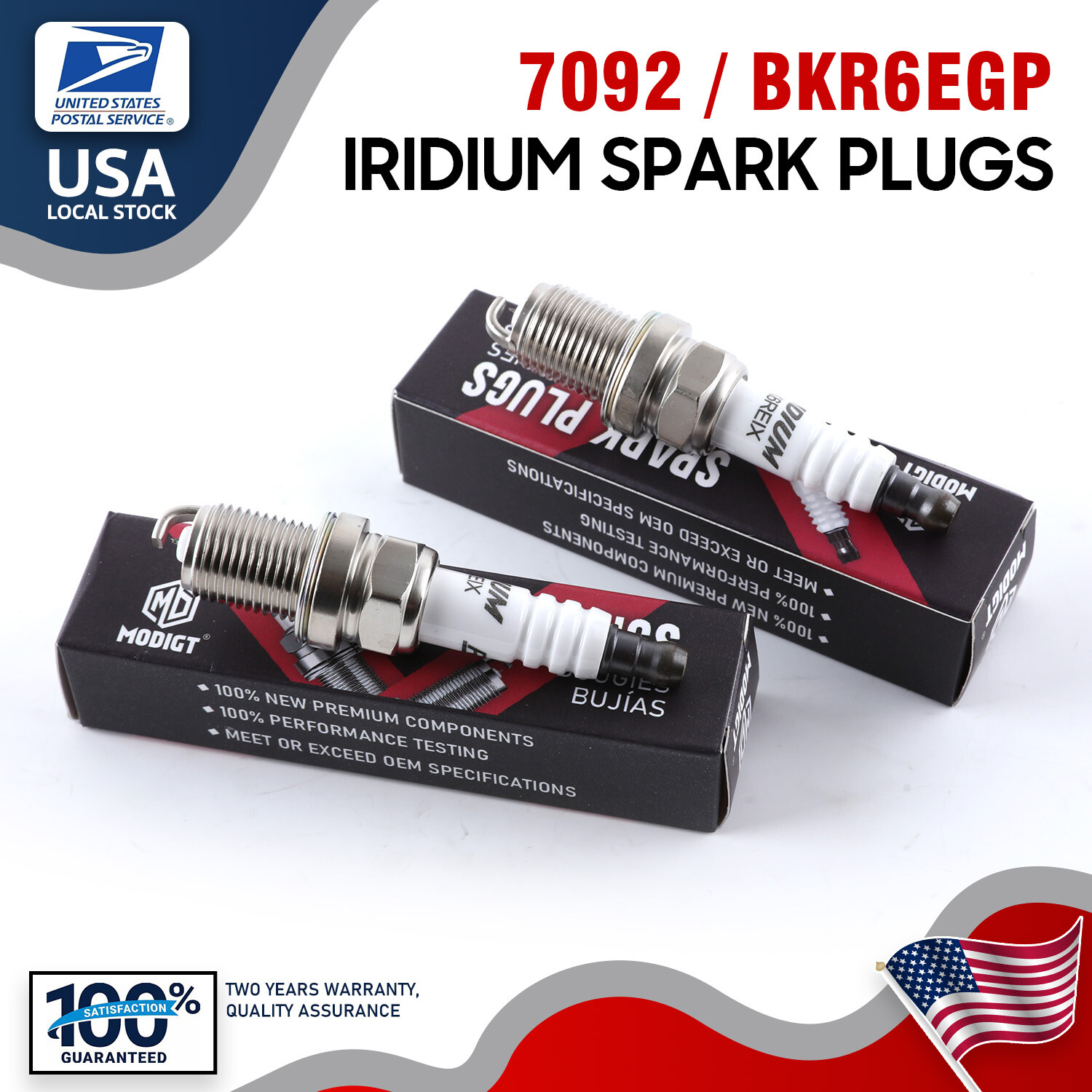 2 BKR6EGP 7092 Spark Plugs for BMW VW Audi Toyota Lexus Skoda