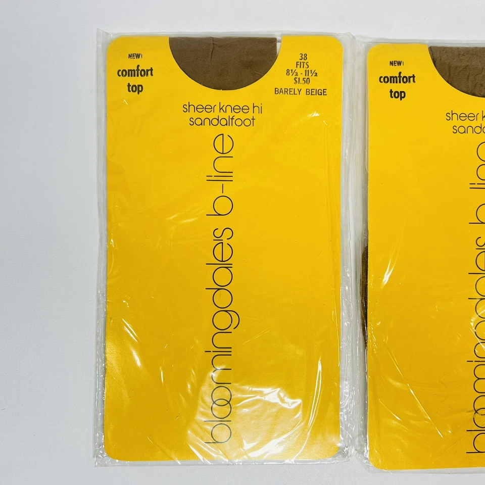 Pantimedias Bloomingdale’s Línea B Estilo 38 Talla B Apenas Beige 2 Pares DE COLECCIÓN Foto 2 de 4