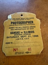 1968 Kansas Jayhawks Illini Football Ticket Photo John Riggins College Debut