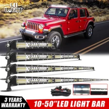 10"20"30"50"Slim LED Light Bar Spot Flood Combo Work Offroad SUV Driving ATV UTV