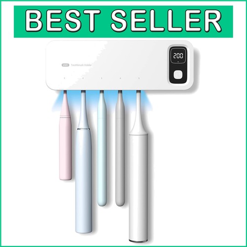 Advanced UV Toothbrush Dryer & Holder - Safe, Rechargeable, and Easy to Install