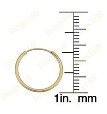 18K Yellow Gold Filled Tarnish-Resistant 14mm/0.55" Endless Huggie Hoop Earrings