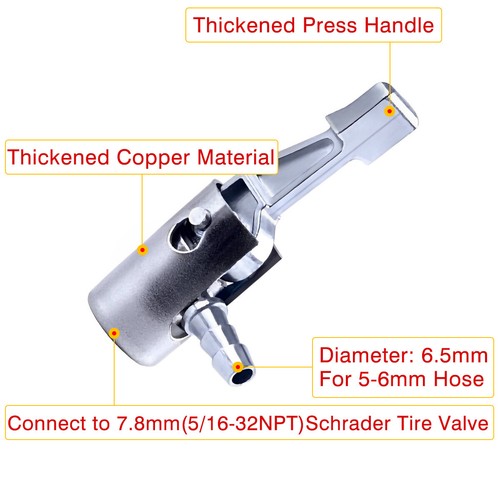 Air Inflator Compressor Pump Quick Connect Nozzle Chuck Schrader Tire Valve - Bild 13 von 29
