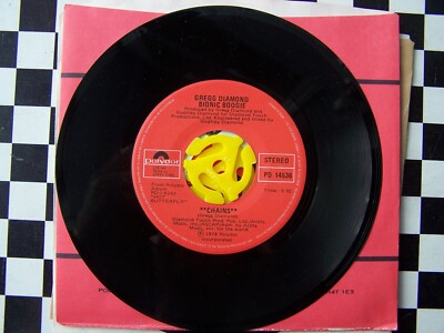GREGG DIAMOND BIONIC BOOGIE: PARADISE + CHAINS 1978 45 RPM VINYL FREE SHIPPING