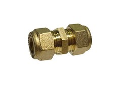 8mm Brass Compression Straight Coupling - Plumbing Fitting For Copper Pipe