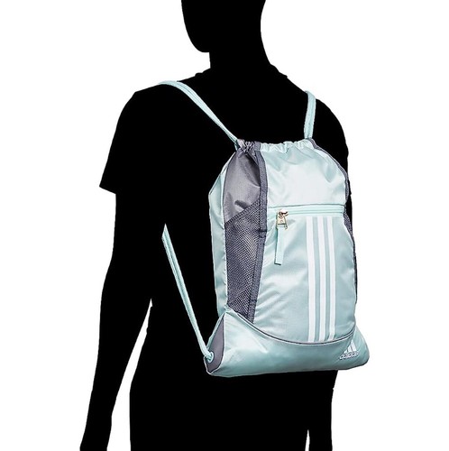 Adidas Alliance II Sack Pack Black Zipper Pocket Drawstring - Picture 6 of 6